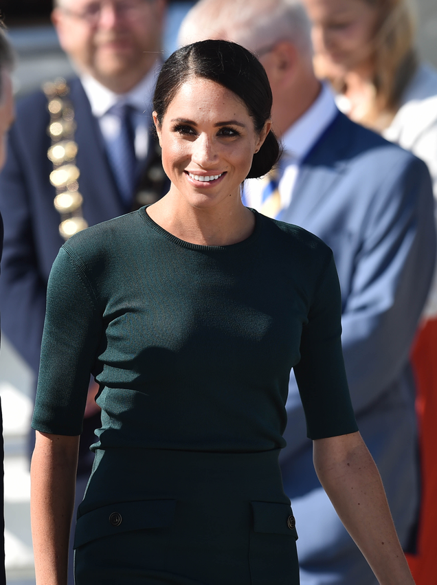 Meghan, Duchess of Sussex arrives at Dublin city airport on an official two day royal visit to Ireland on July 10, 2018 in Dublin, Ireland. It is the royal couple’s first foreign trip together since they were married earlier this year.